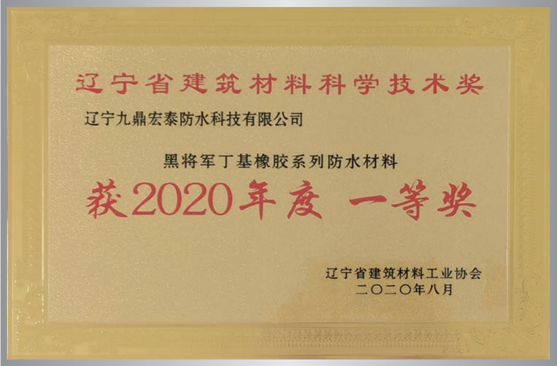 黑將軍丁基橡膠系列防水材料  科學(xué)技術(shù)獎一等獎
